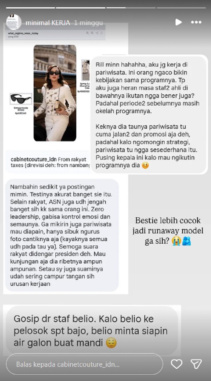 Isu Menteri Pariwisata minta air galon untuk mandi